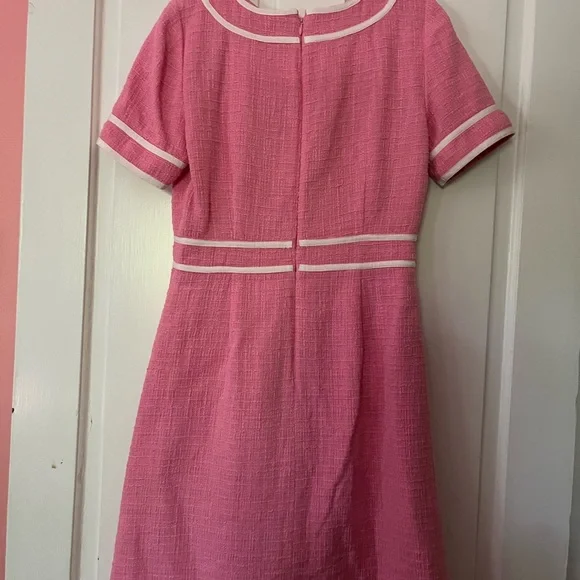 J. Crew Pink A-Line Dress with Faux Patch Pockets - Picture 2 of 2